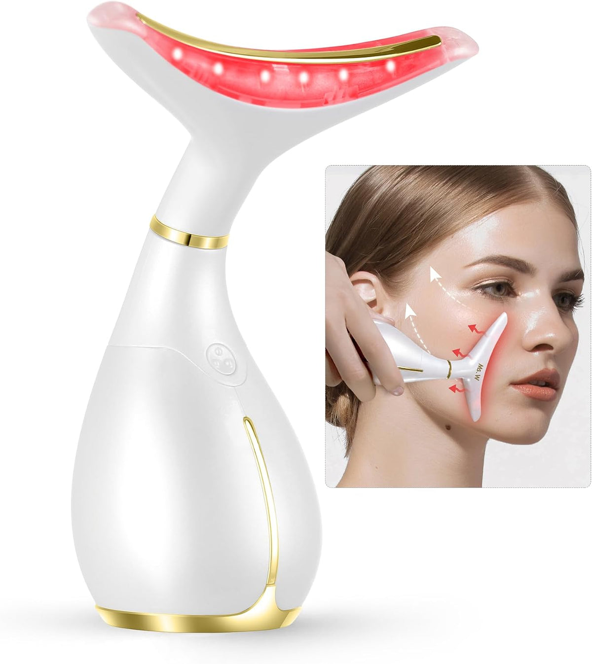 Ms.W - Masajeador facial de luz roja, herramientas para el cuidado...