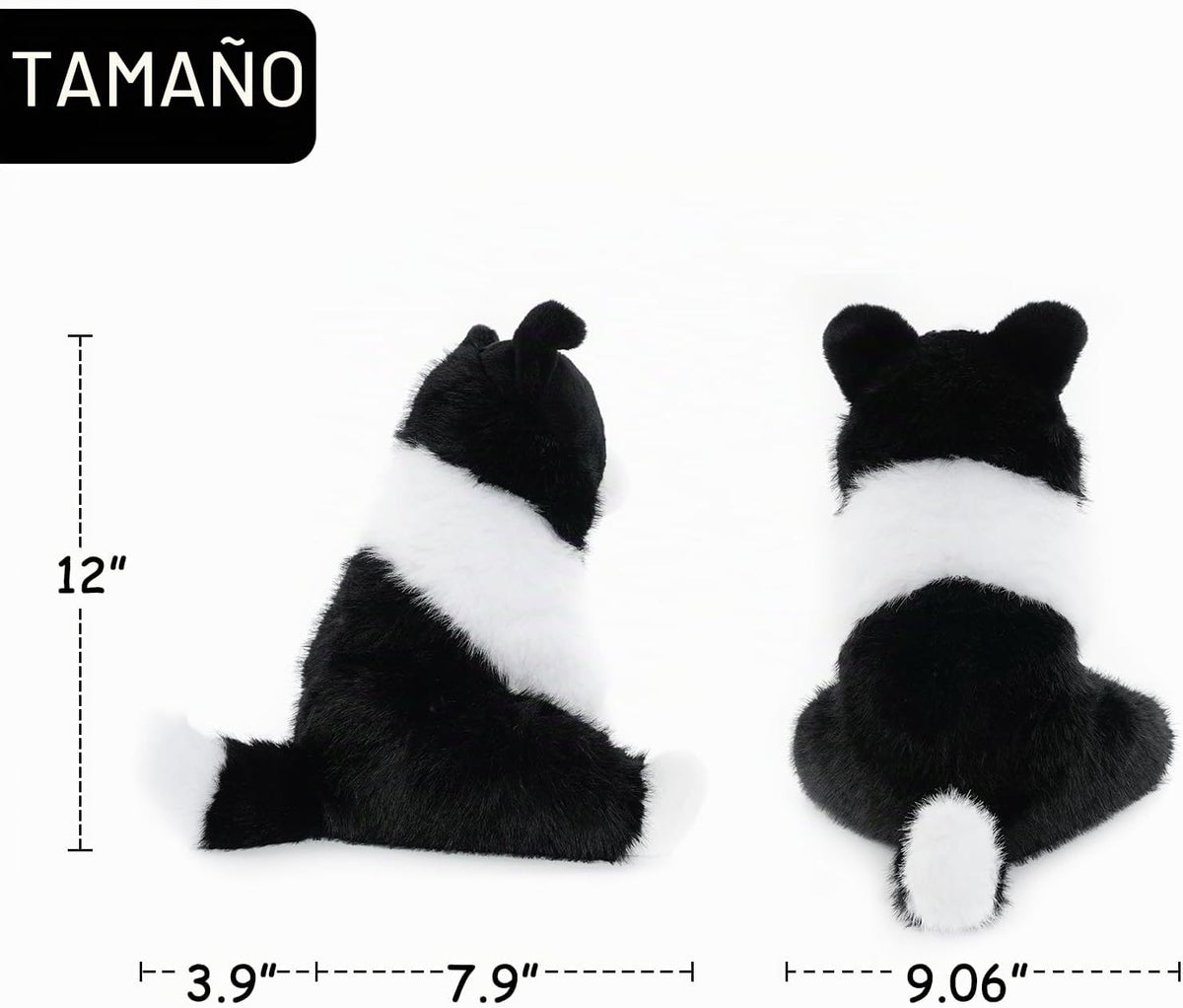 WEIGEDU Border Collie Animal de Peluche Juguete de Perro, 12 Pulgad...