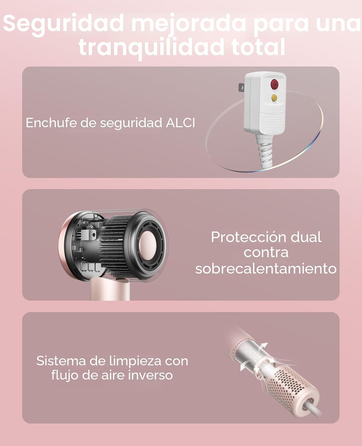 Secador de pelo con difusor, secadores de pelo CONFU para mujeres,...