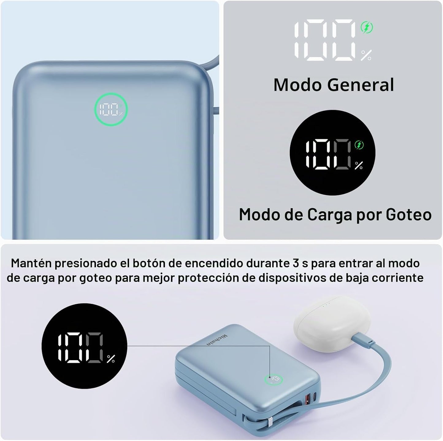 Hichain Cargador Portátil 35W 20000mAh Power Bank con Pantalla LED...