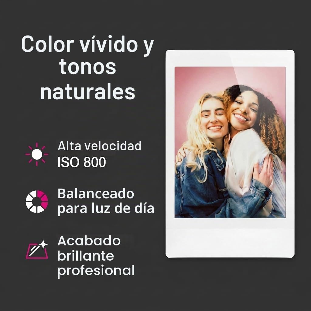 Fujifilm Instax Mini película instantánea, 40 hojas, luz diurna bla...