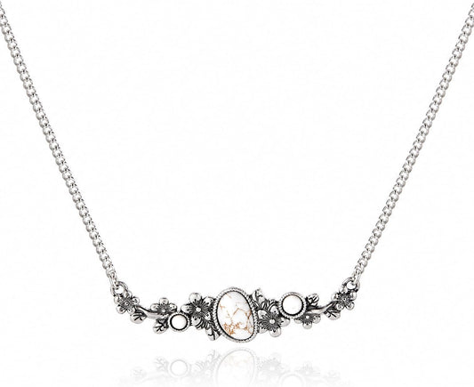 Collar turquesa con piedra floral Wrangler, joyería turquesa para m...