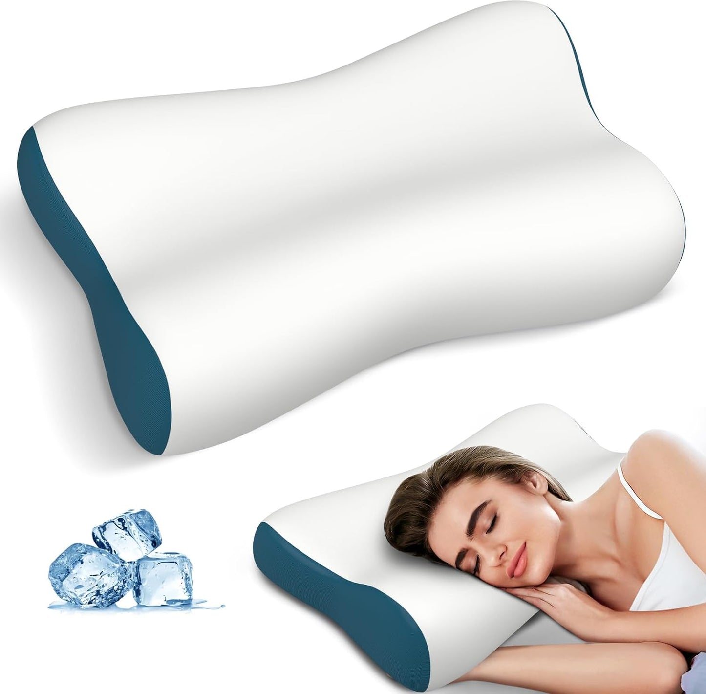 Almohada cervical para el cuello - Almohadas de espuma viscoelástic...