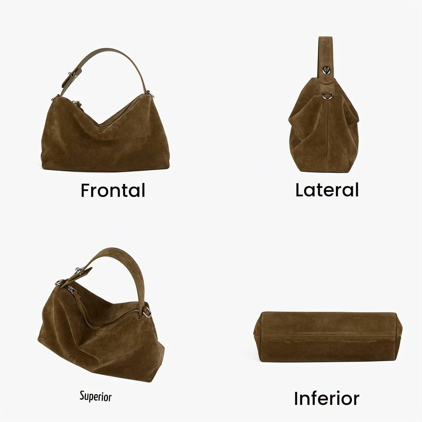 DONNAIN Bolsos cruzados de piel de ante premium para mujer y bolso...