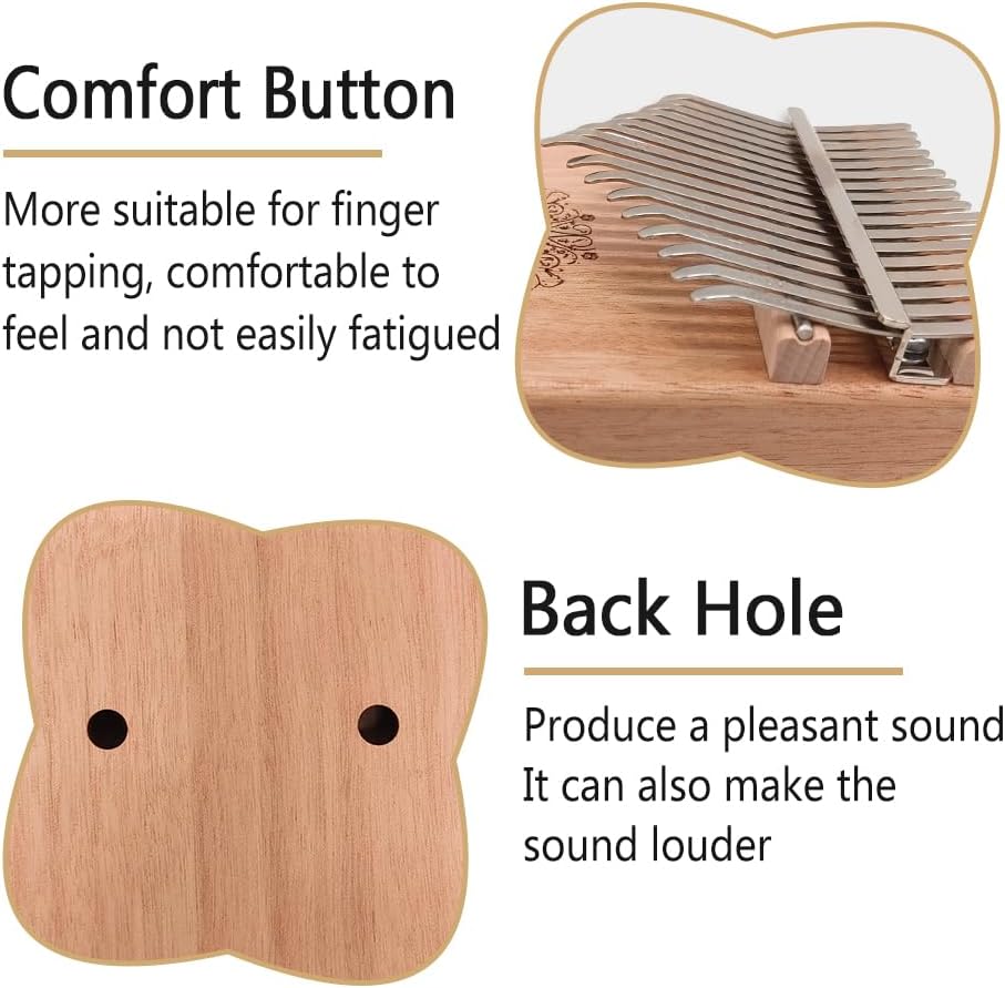 ModouString Kalimba - Piano de pulgar de 17 teclas, instrumentos mu...