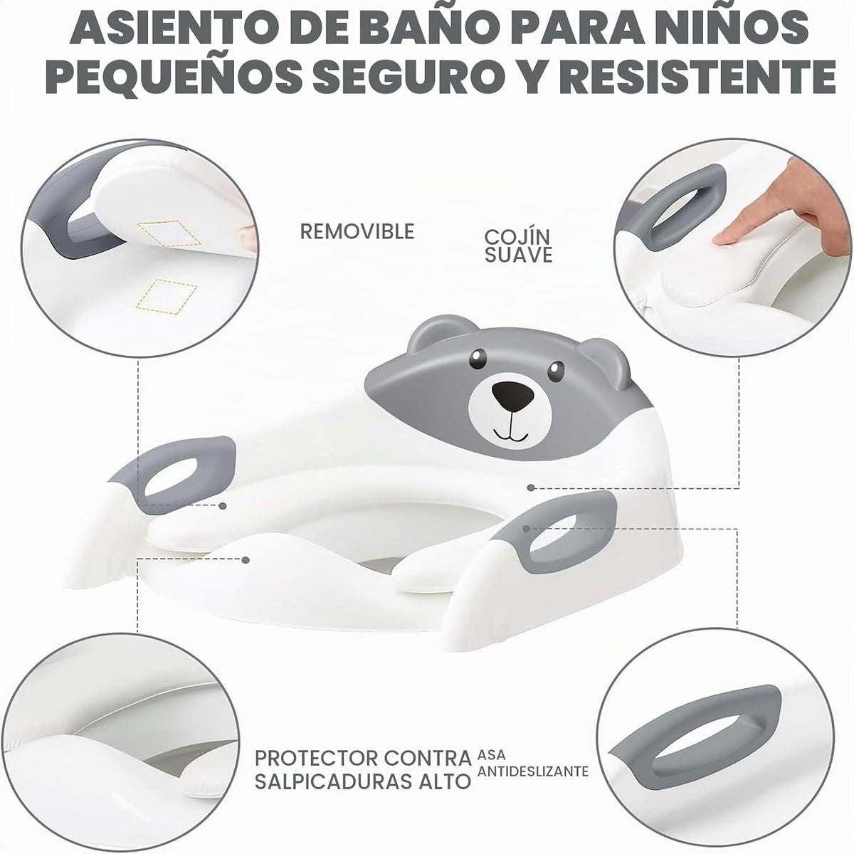 Inodoro de entrenamiento para ir al baño para niños pequeños, asien...