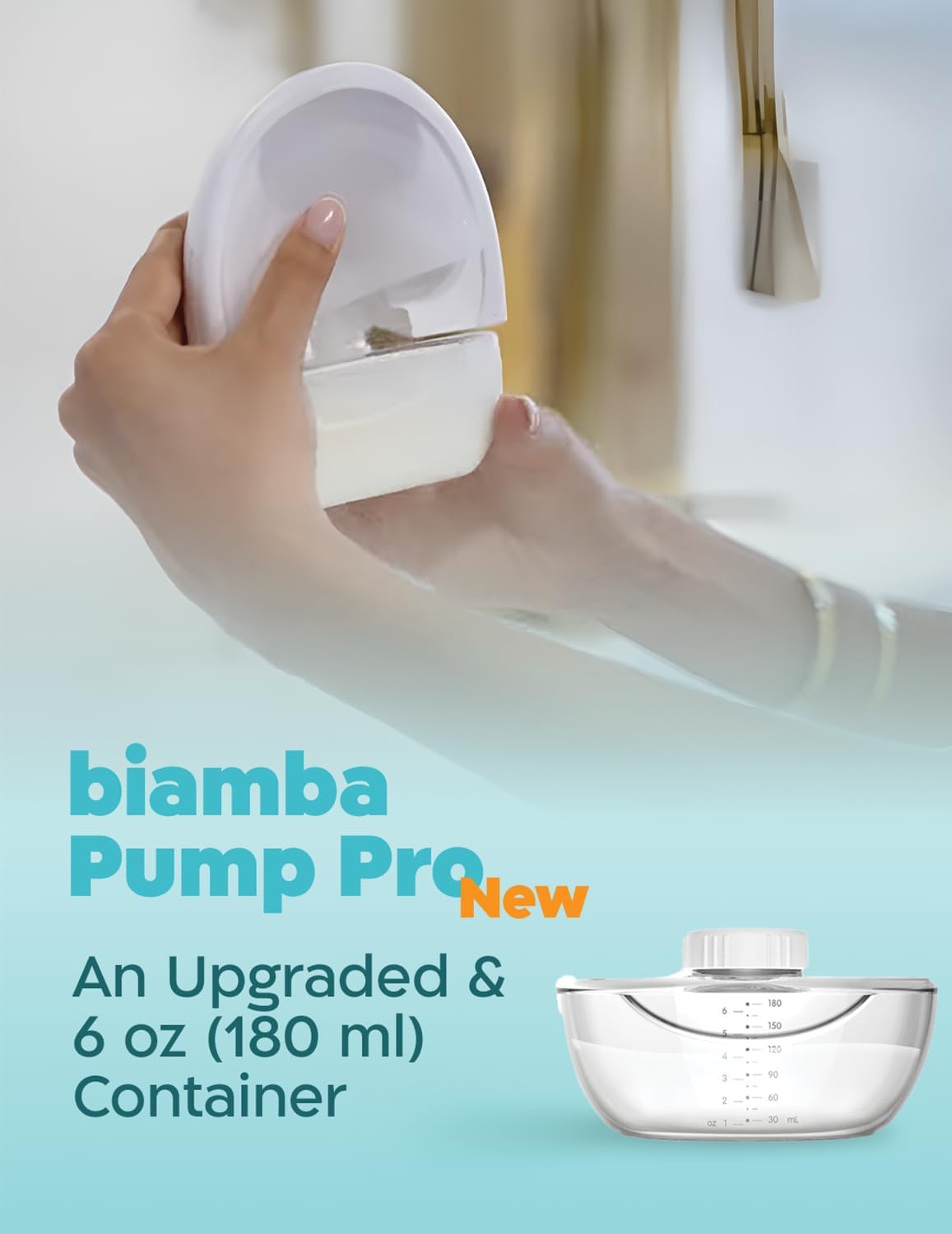 Biamba Pump Pro - Extractor de leche portátil manos libres, bombas...