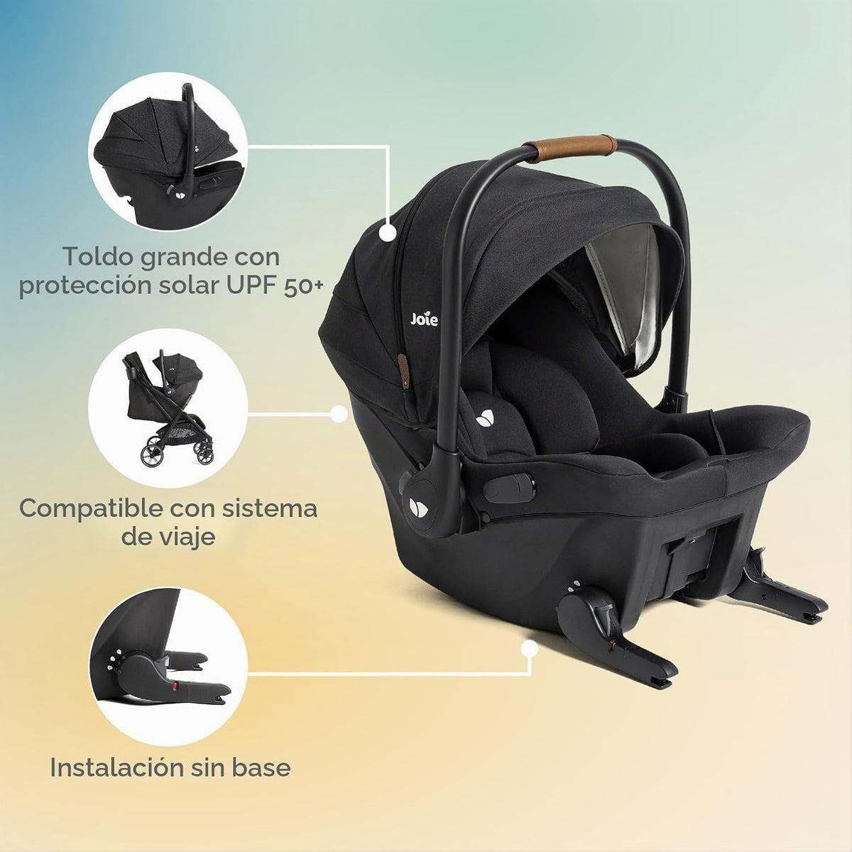 Joie Mint Latch - Asiento de coche infantil sin base, ligero | Acce...