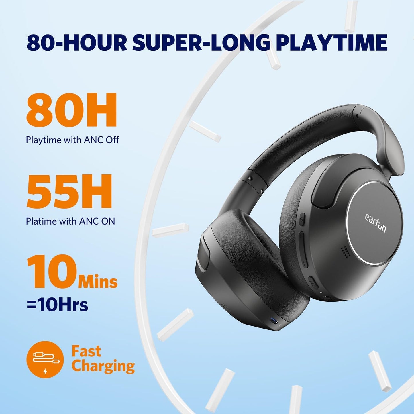 EarFun Wave Pro - Auriculares inalámbricos con cancelación activa d...