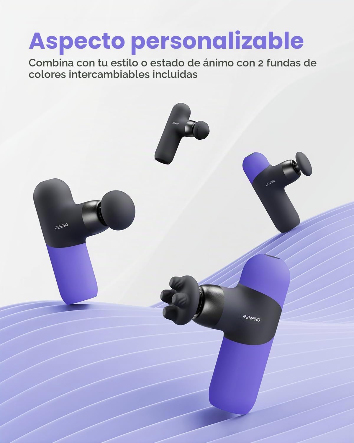 RENPHO Mini pistola de masaje térmico con calor, carcasa de silicon...
