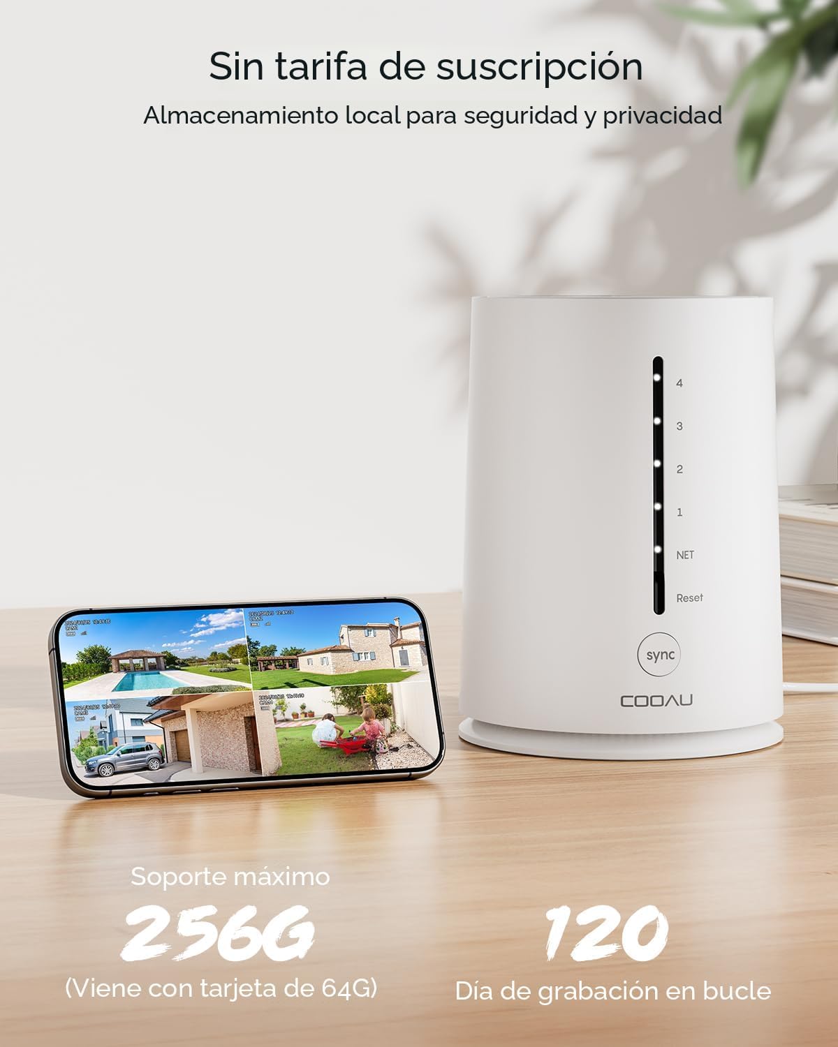 COOAU Cámaras de seguridad solares de 2,5 K\/4 MP inalámbricas para...