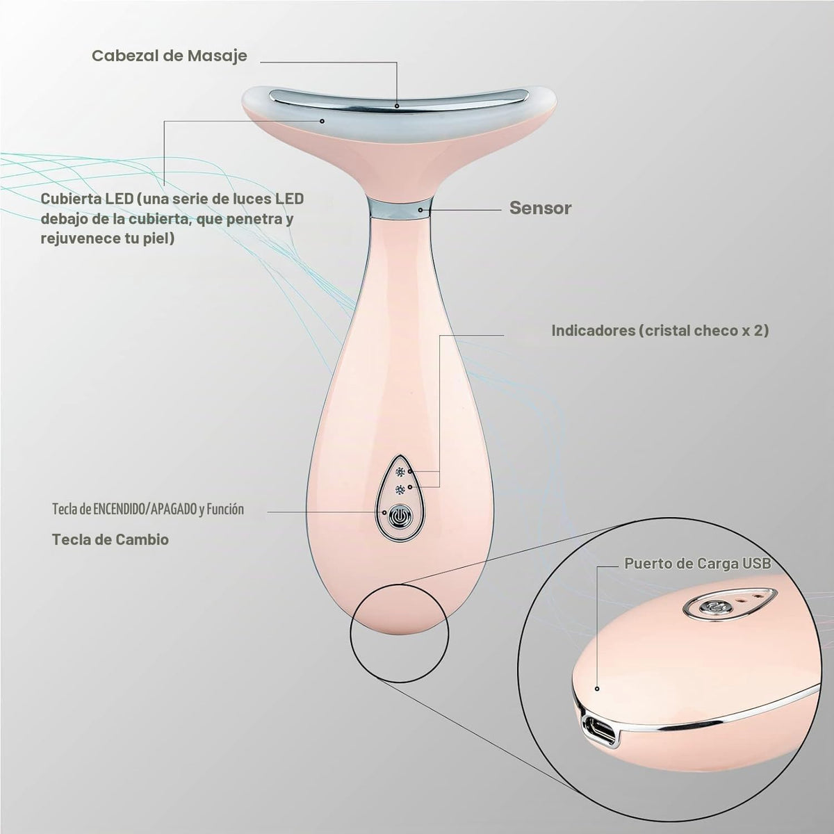 VRAIKO Lily - Masajeador facial para el cuello, herramienta de escu...