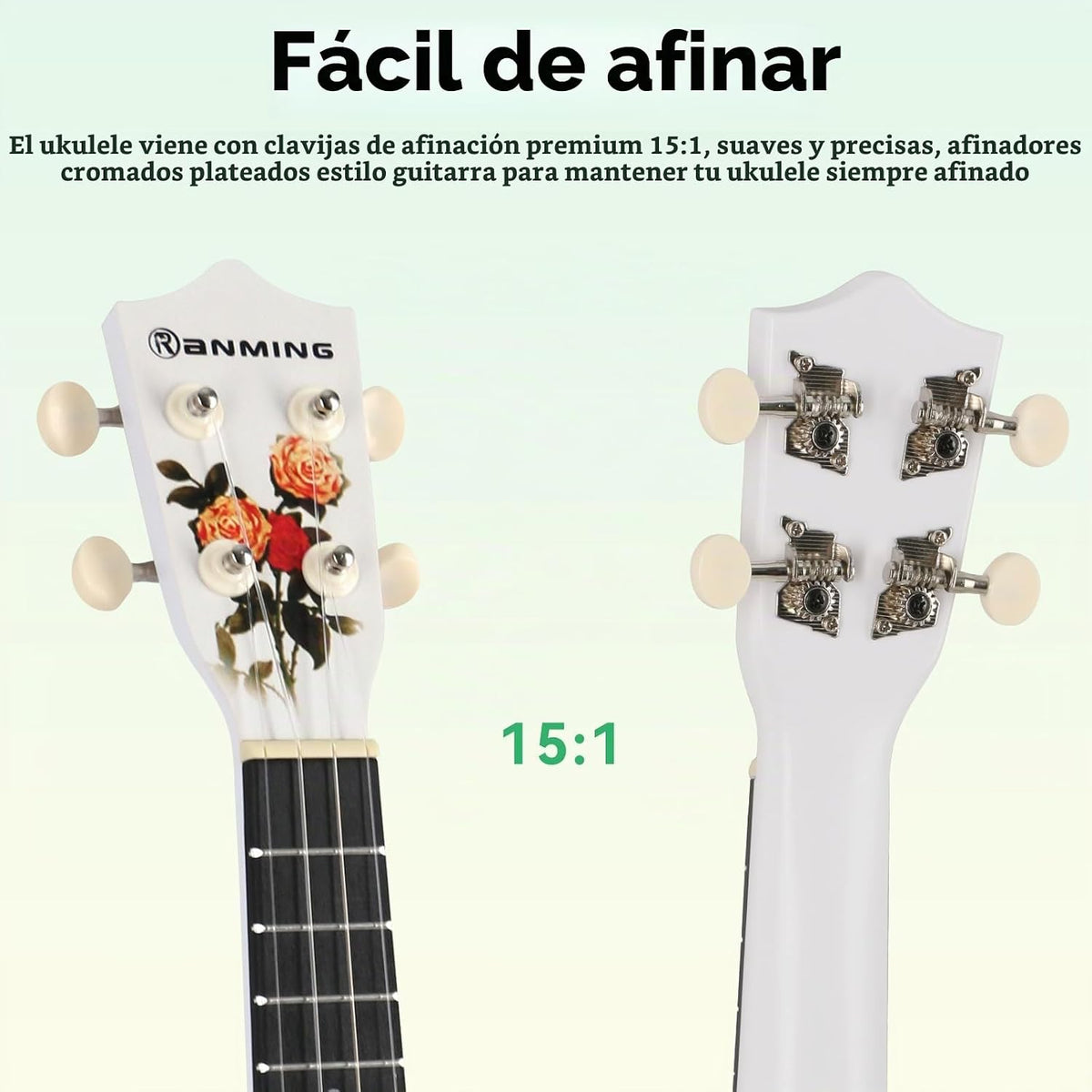 RANMING Ukulele ukelele de 21 pulgadas para niños, kit de iniciació...