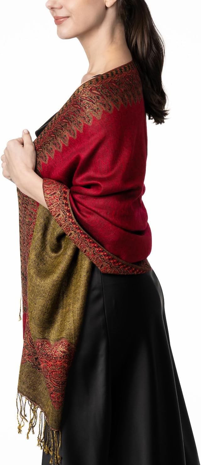 Achillea - Bufanda pashmina de gran estampado paisley para mujer \u...