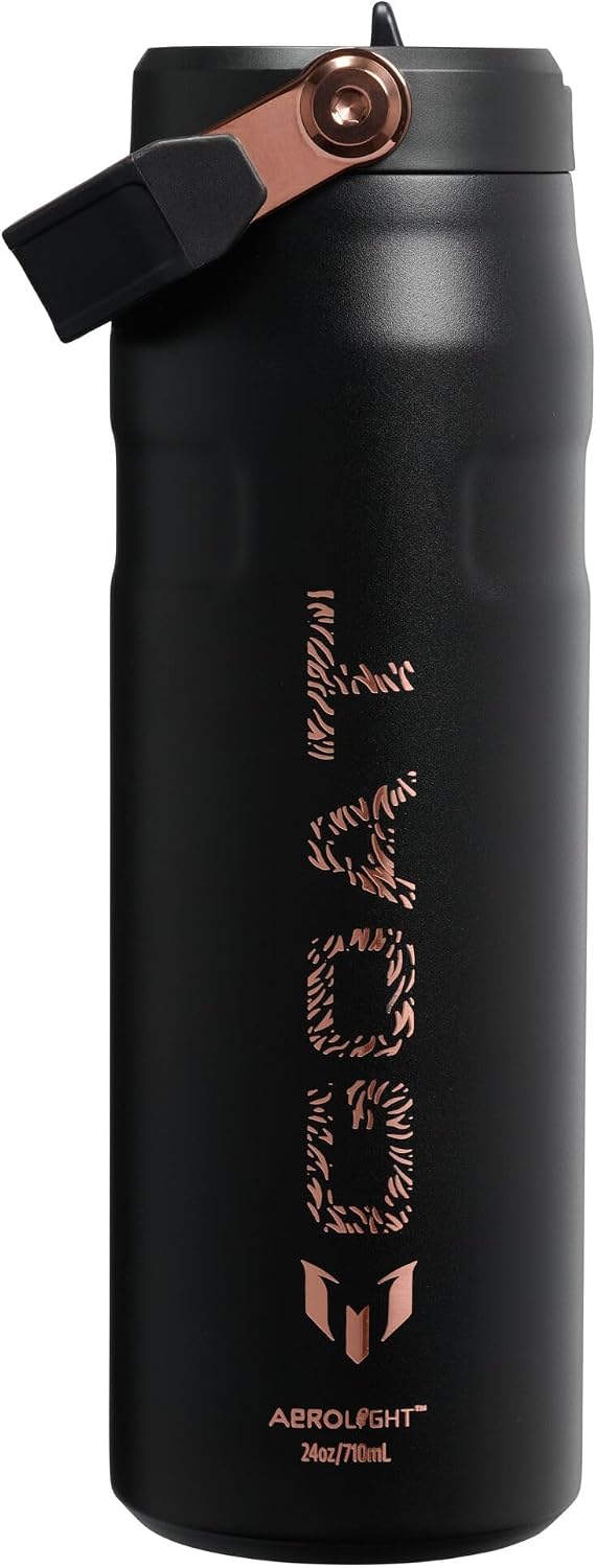 STANLEY IceFlow Flip Straw 2.0 Botella, 24 oz, Messi Goat Black | A...