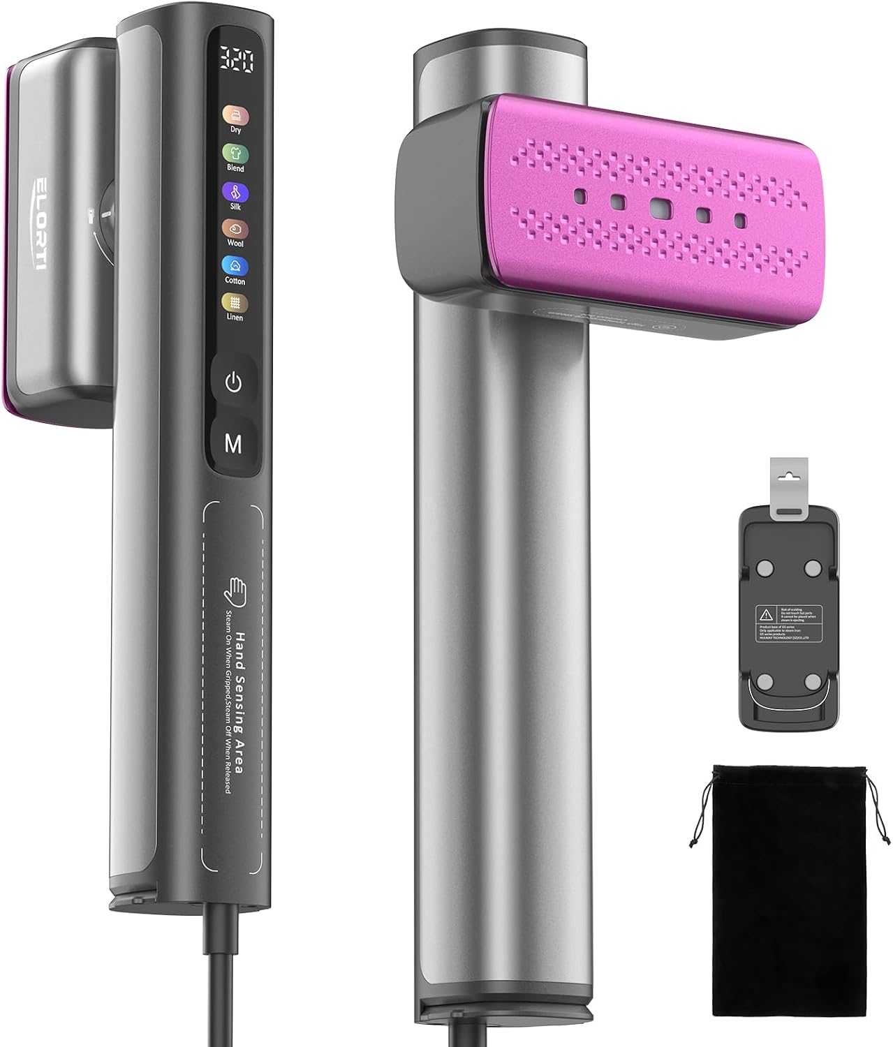 ELORTI Vaporizador para ropa, plancha de vapor de 1200 W con sensor...