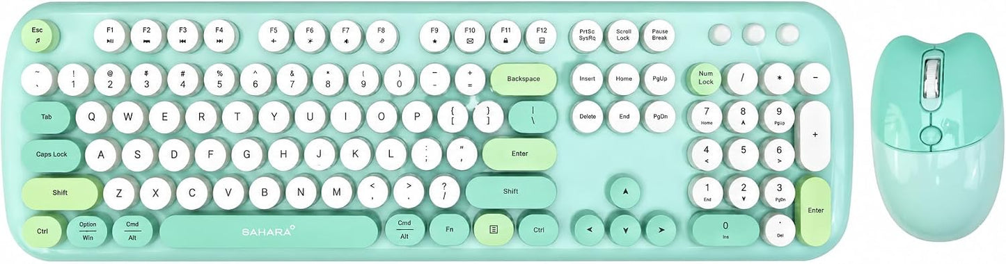 SaharaCase - Combo de teclado y mouse inalámbricos con clic silenci...