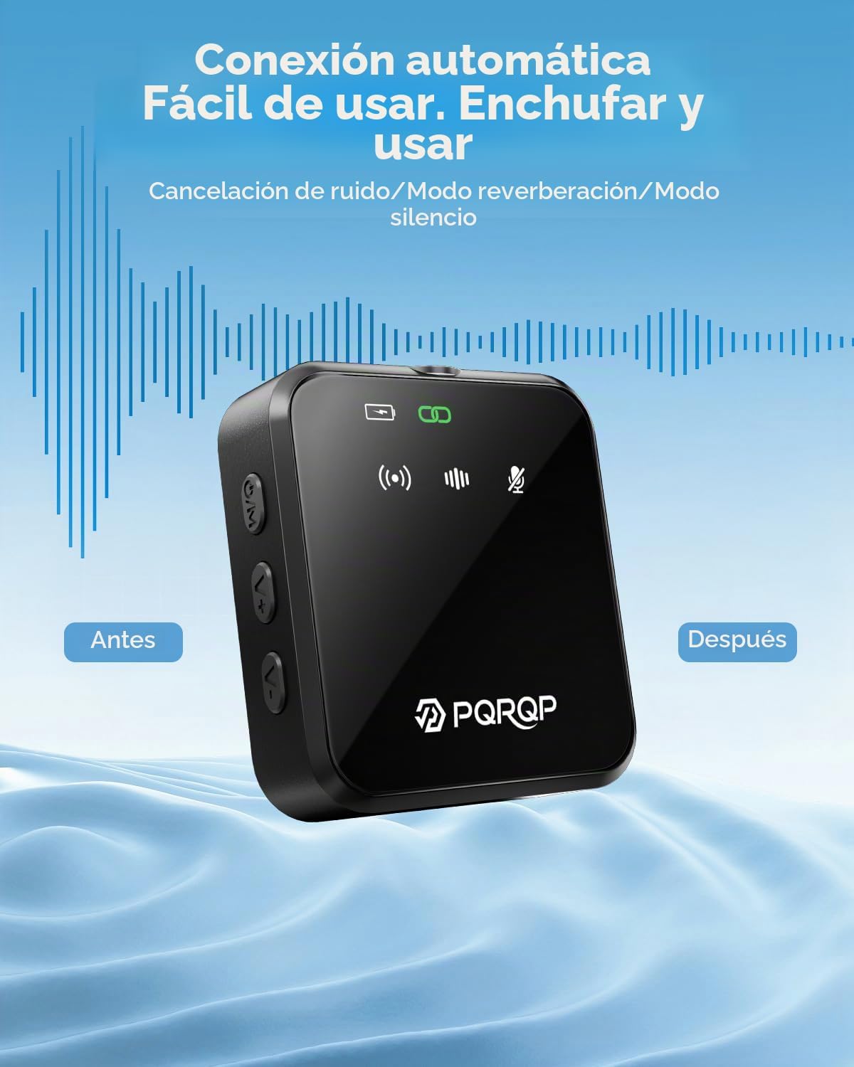 PQRQP Mini micrófono inalámbrico 3 en 1 para iPhone, Android, cámar...
