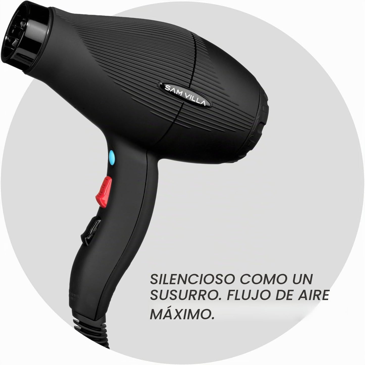 Sam Villa Secador de pelo profesional iónico ligero y silencioso co...