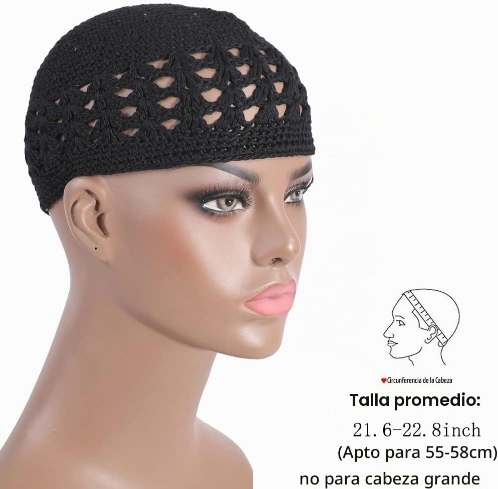 Gorros unisex de algodón de primera calidad para tejer calavera, go...