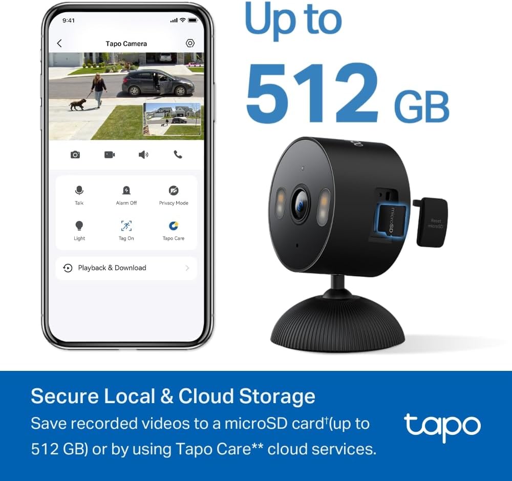 Cámara de seguridad Tapo para interiores\/exteriores de 1080p - Det...