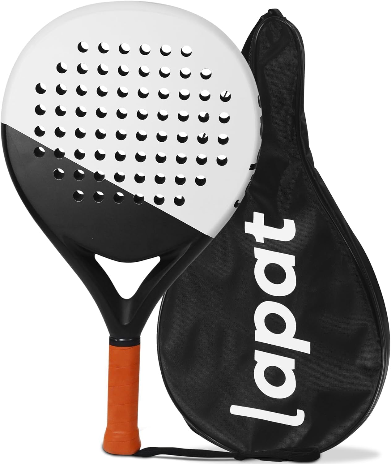 LAPAT Raqueta de pádel con bolsa de cubierta, superficie de carbono...