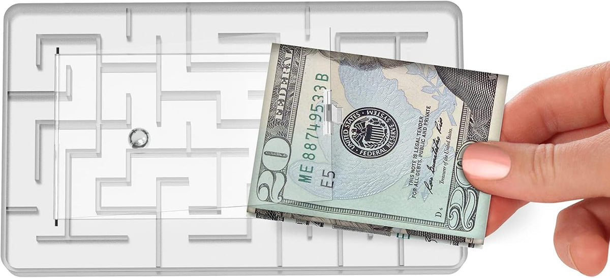 Caja de rompecabezas de dinero, soporte de regalo de laberinto, rel...