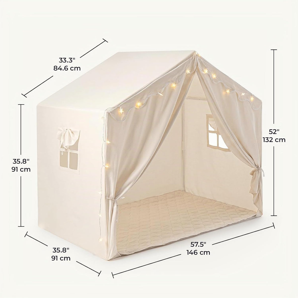 Tienda de campaña para niños Tiny Land con tapete y luces de estrel...