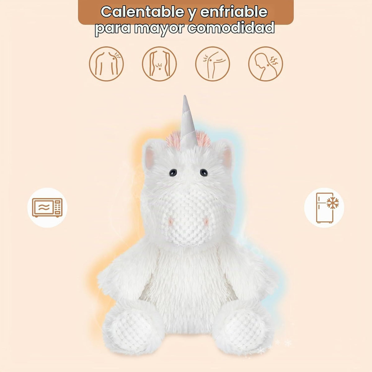 SuzziPals Warmbale - Almohadilla térmica de unicornio para calambre...