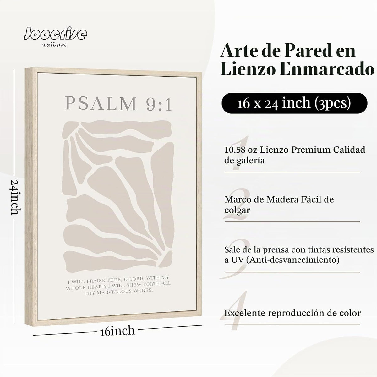 Scripture - Juego de 3 arte cristiano para pared, versículos bíblic...