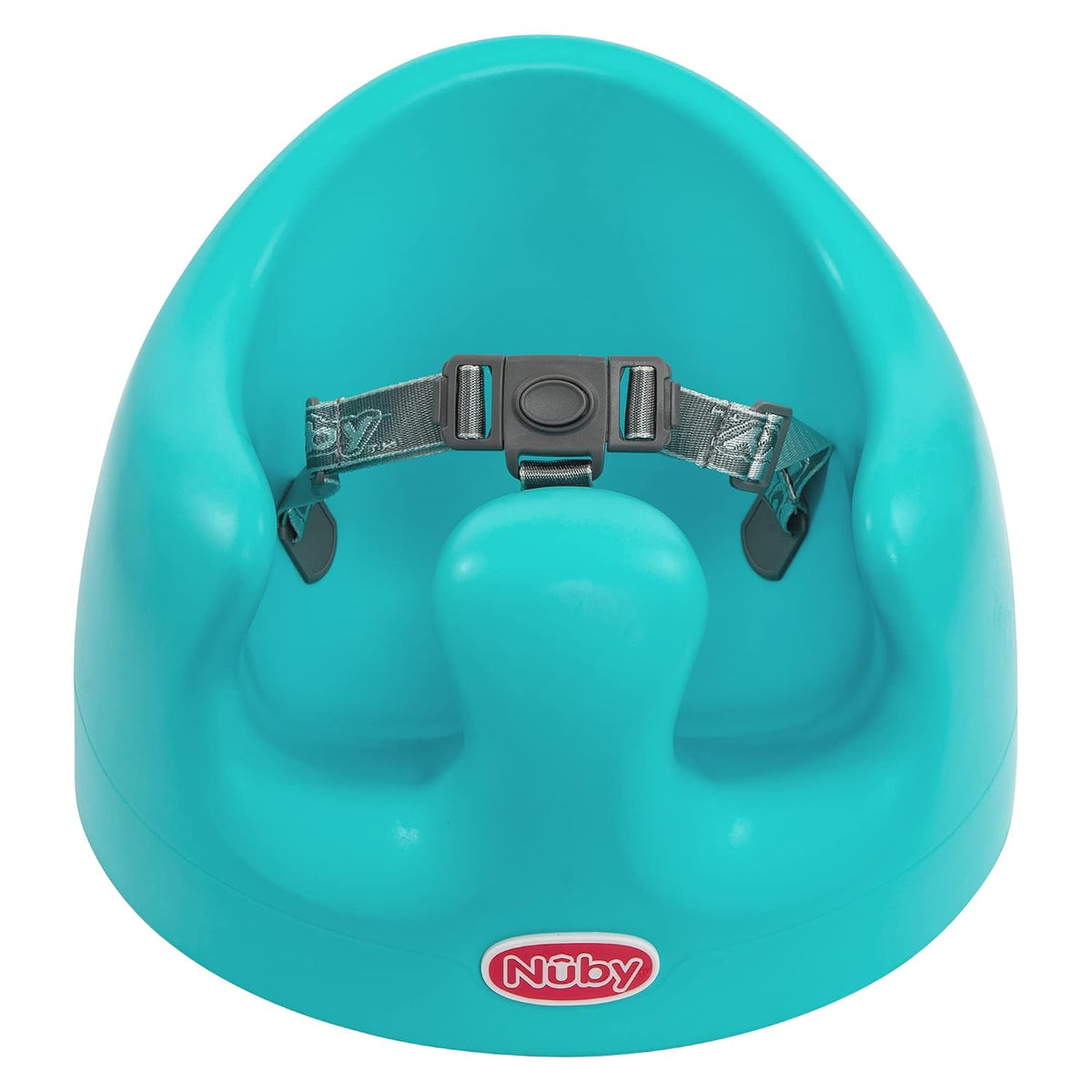 Nuby My Floor Seat, cojín de espuma suave con arnés de seguridad y...