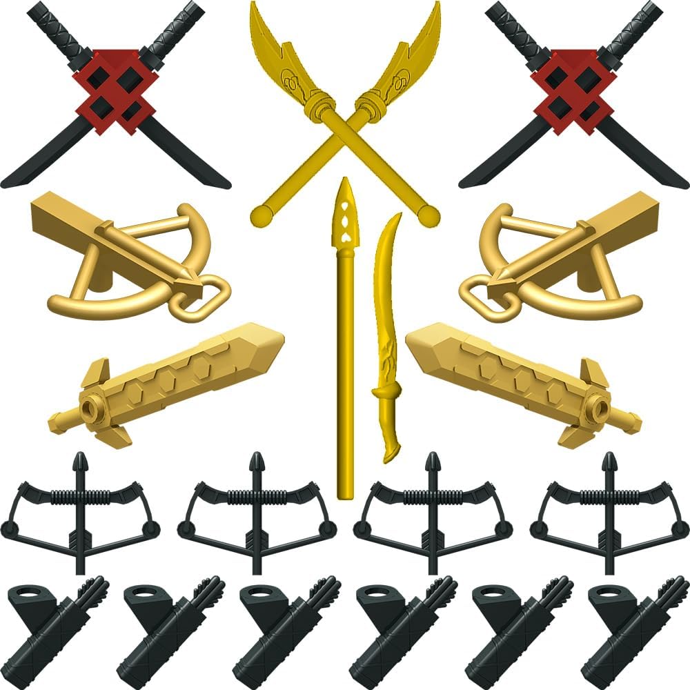 Nicolababe Paquete de Armas para Accesorios de Minifiguras Kit de A...