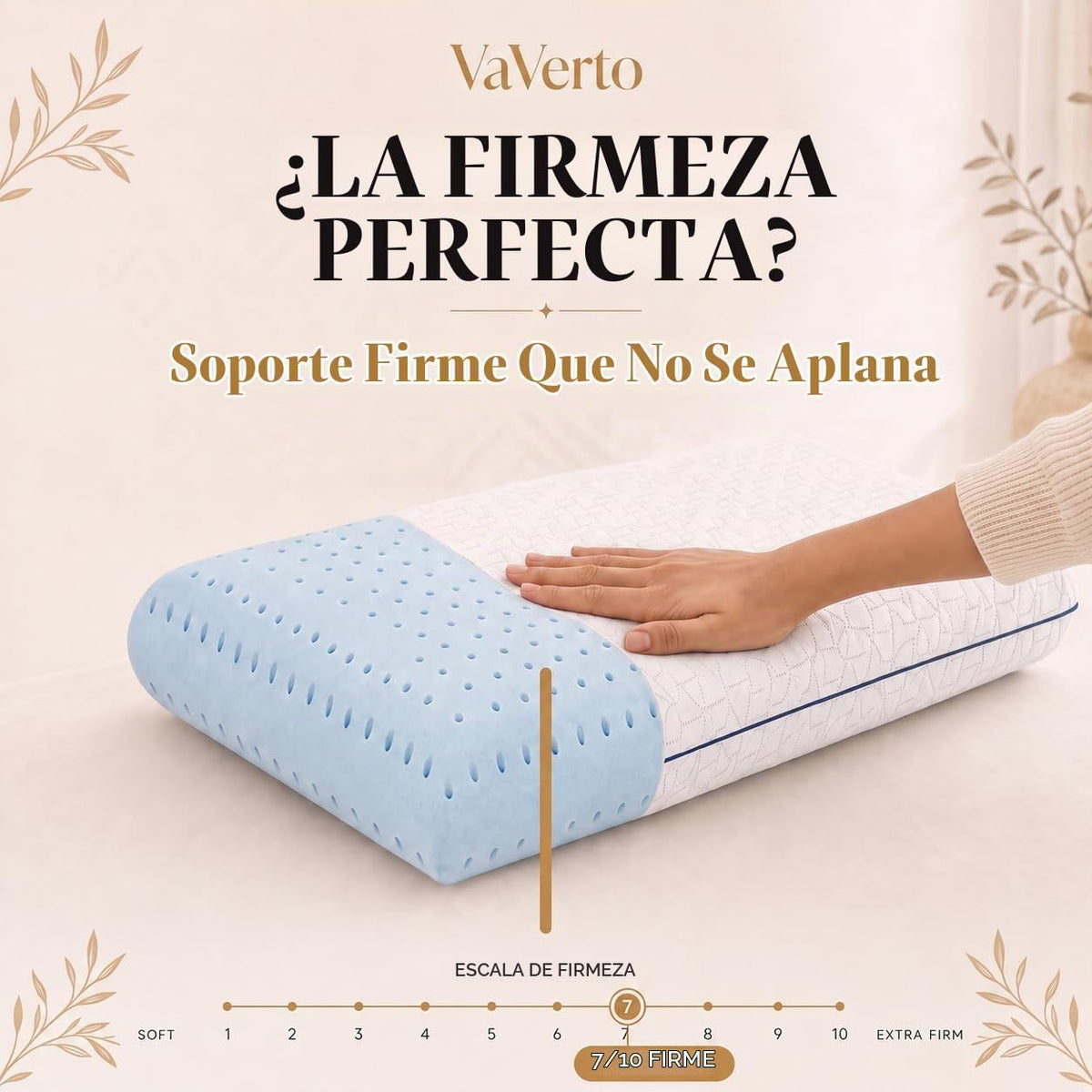 Vaverto Juego de 2 almohadas de espuma viscoelástica tamaño Queen,...