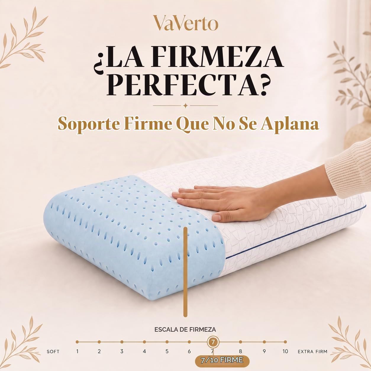 Vaverto Almohadas de espuma viscoelástica - Almohada refrescante fi...