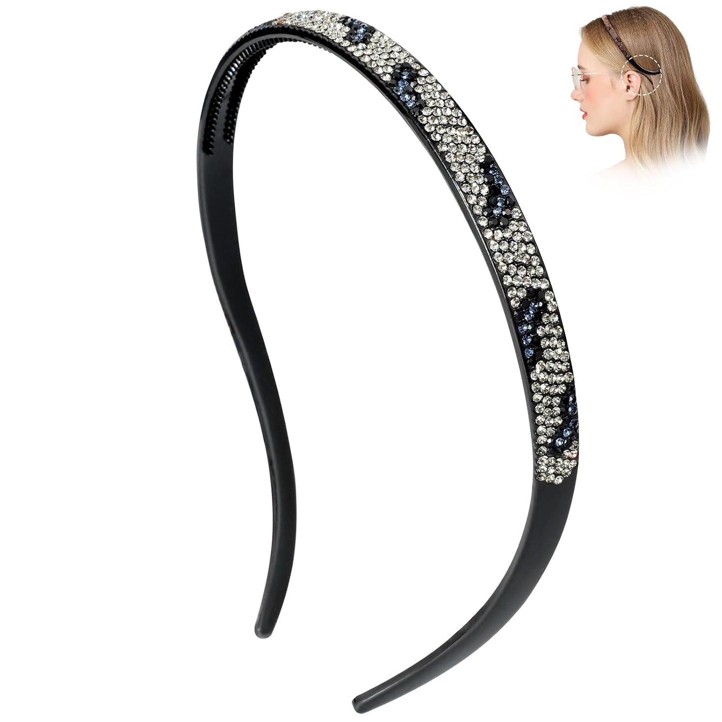 KOVOLITU Diademas diseñadas para gafas, diademas de diamante brilla...