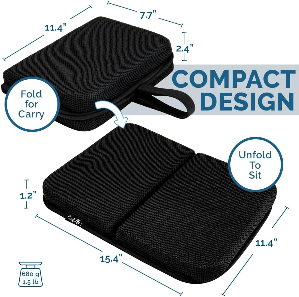 ComfiLife Ergo-Gel - Cojín para asiento de avión, compacto, plegabl...