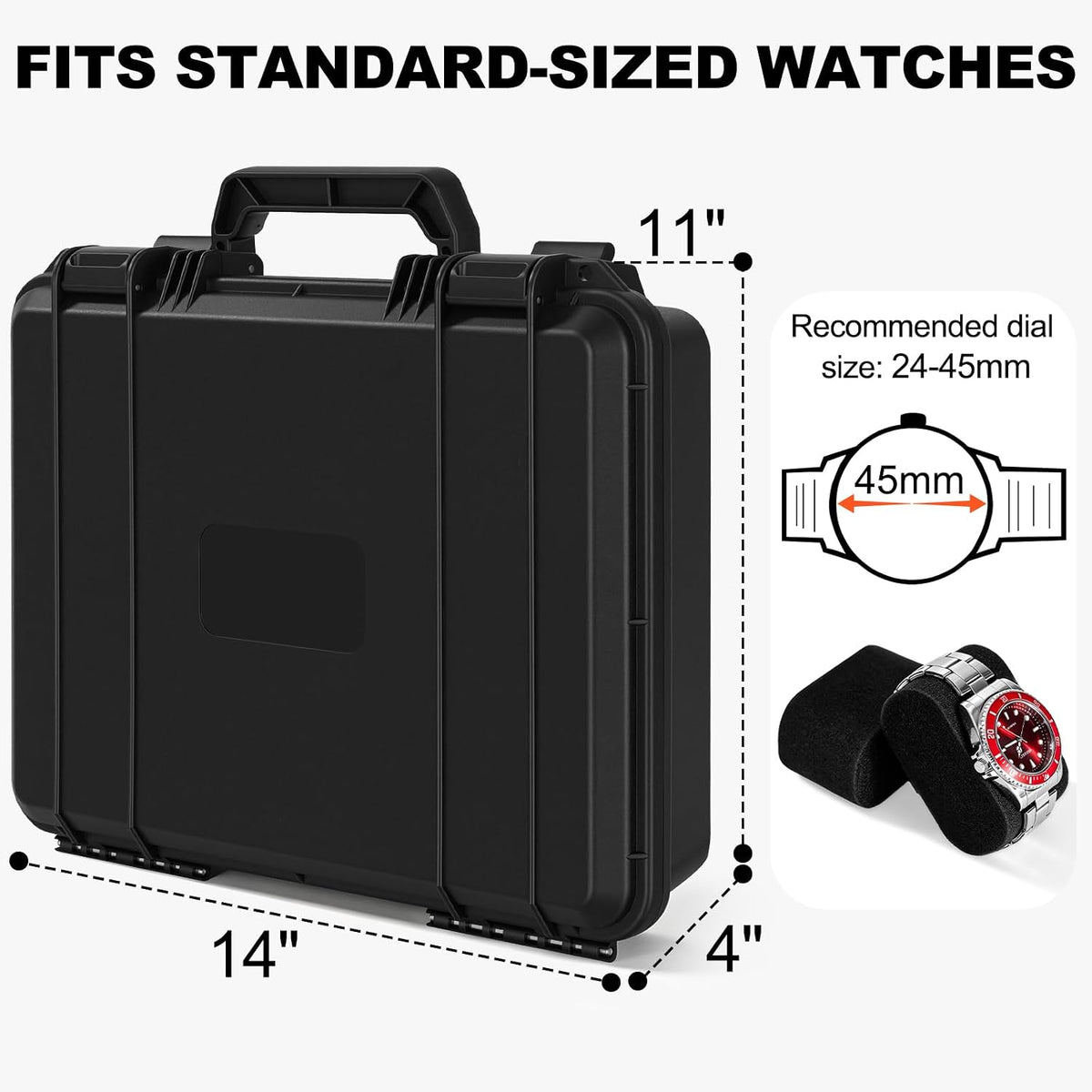 FREEAMG Estuche de viaje para reloj con 12 ranuras para hombres, ca...