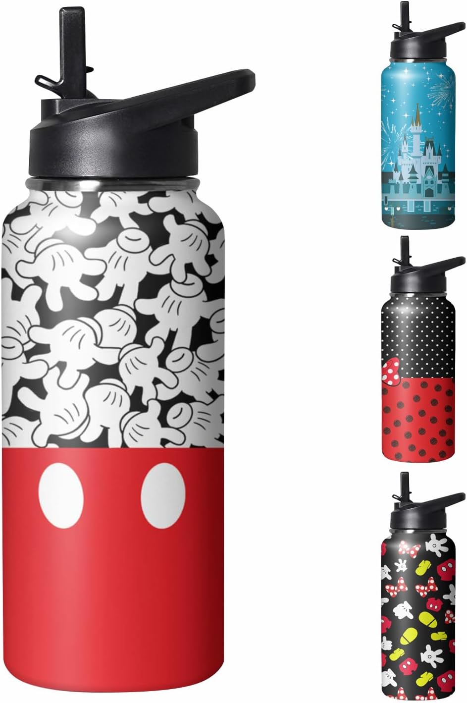 GOODNHAPPY Botella de agua de dibujos animados de 32 onzas con asa...
