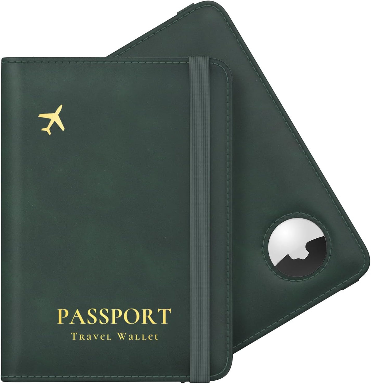 Stouchi Soporte para pasaporte AirTag - Cartera de viaje delgada RF...