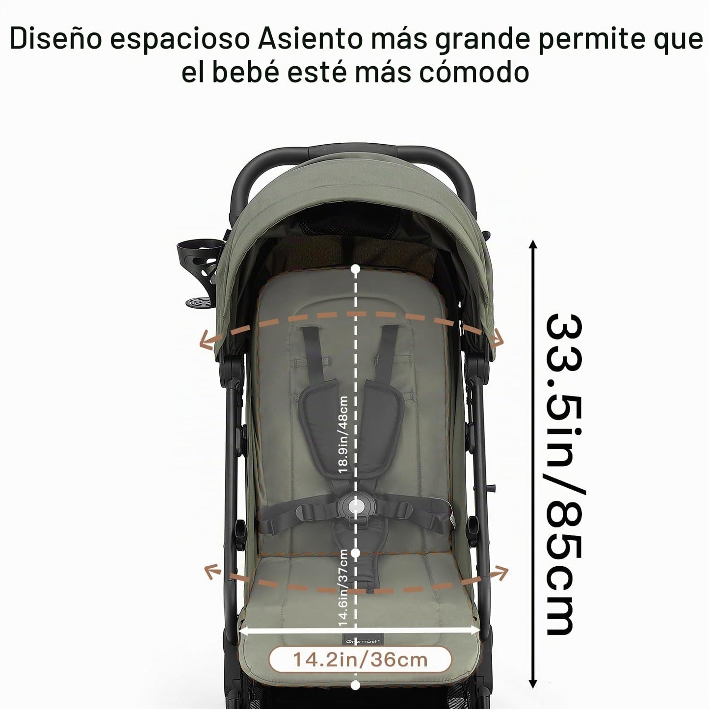 Gromast Cochecito de bebé plegable compacto, cochecito de viaje lig...