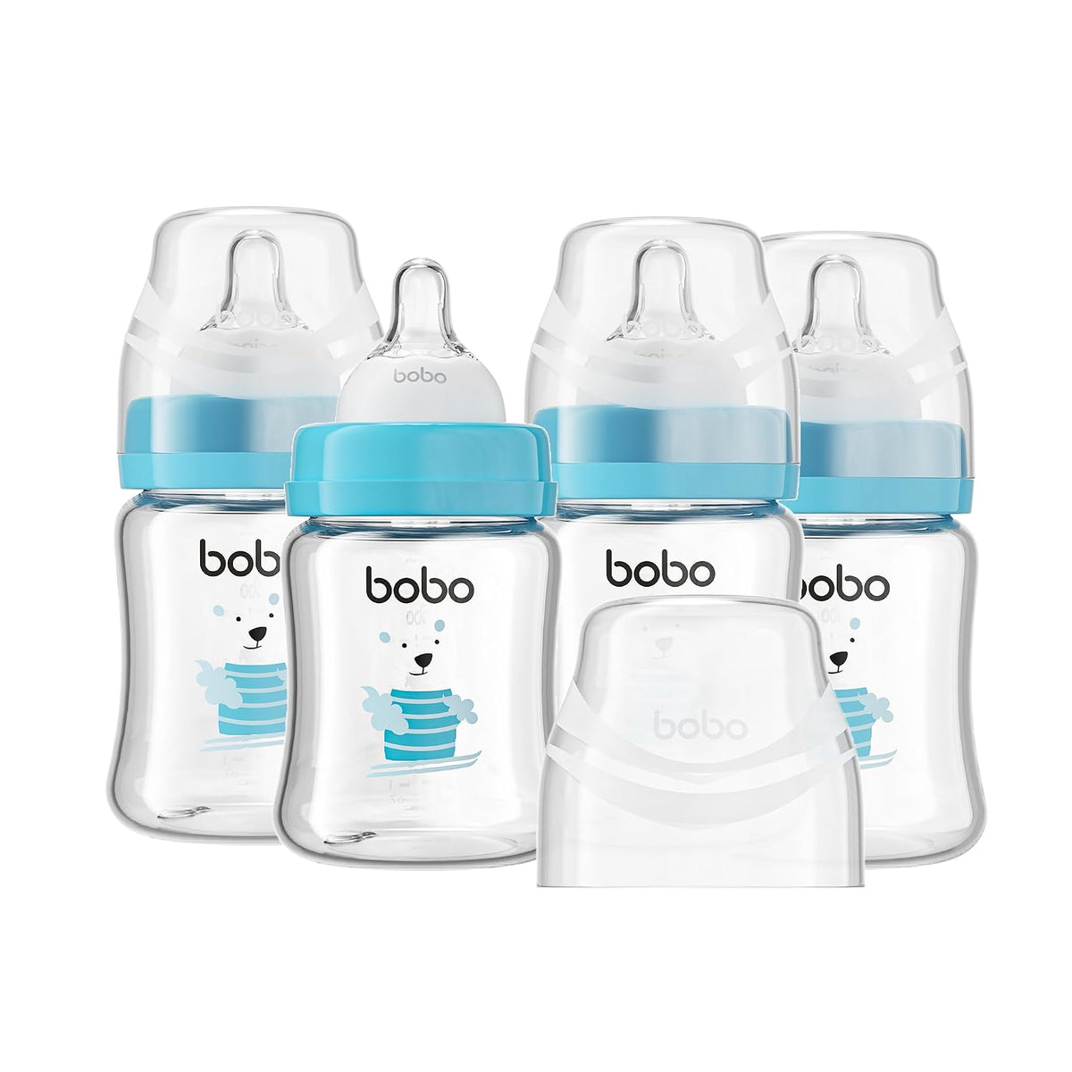 YOHKOH Biberones de vidrio para bebés con pezón de flujo lento, bib...