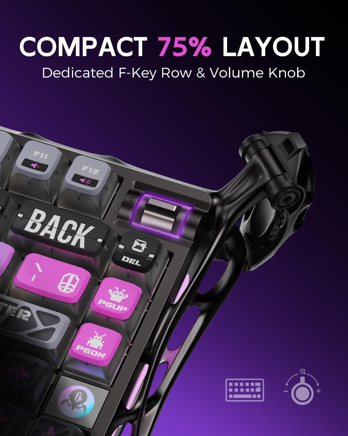 Teclado mecánico inalámbrico para juegos GravaStar Mercury K1 Pro,...