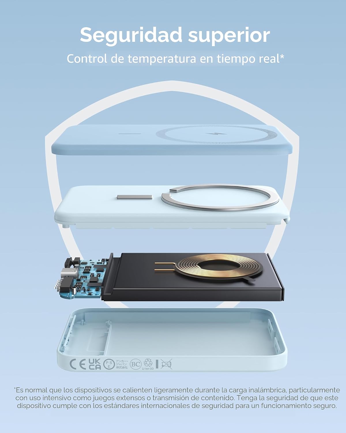 Anker 621 Cargador portátil magnético (MagGo), Banco de energía ina...