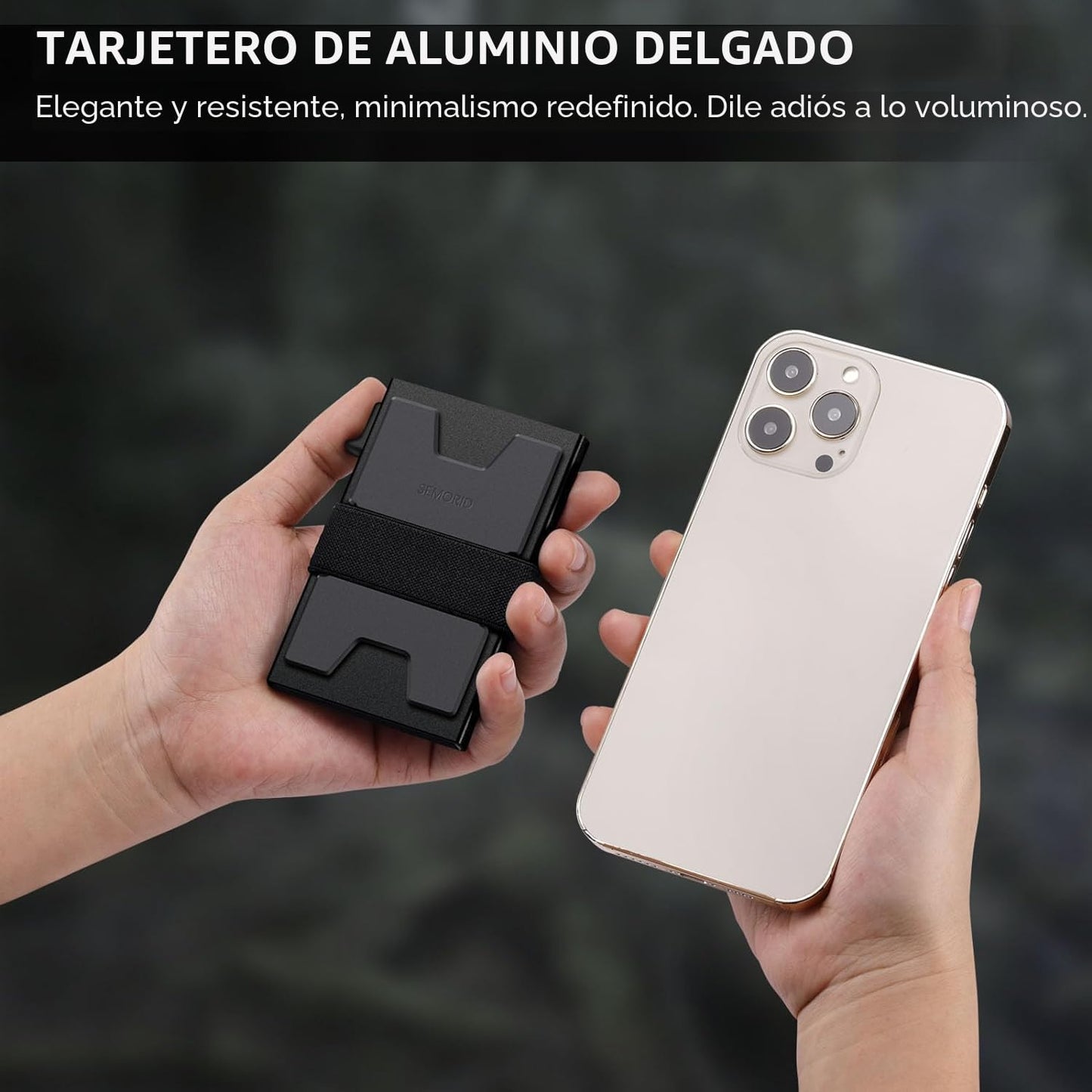 SEMORID Cartera Portátil de Tarjetas de Aluminio Delgada para Hombr...