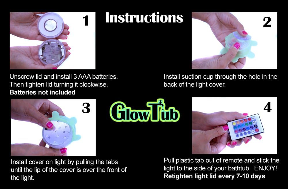 GlowTub - Luz LEDES sumergida que cambia de color por control remot...