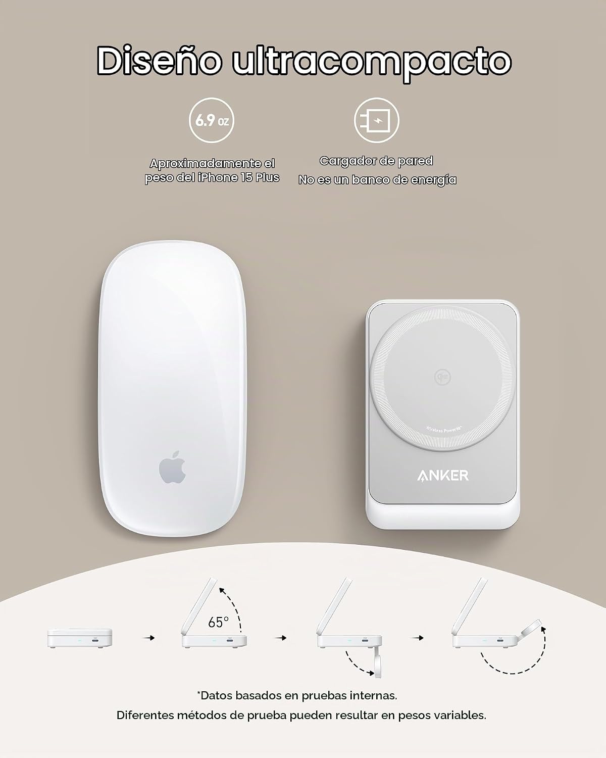 Anker MagGo - Estación de carga plegable Qi2 de 15 W compatible con...