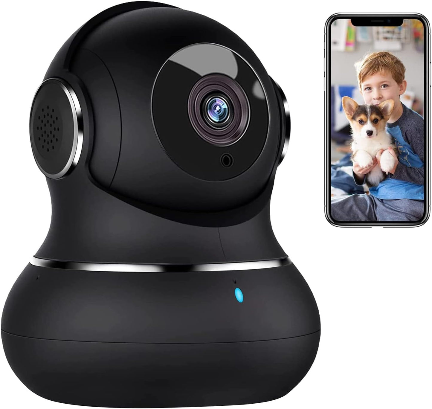 litokam Cámara de seguridad interior 2K, cámaras de 360° para segur...