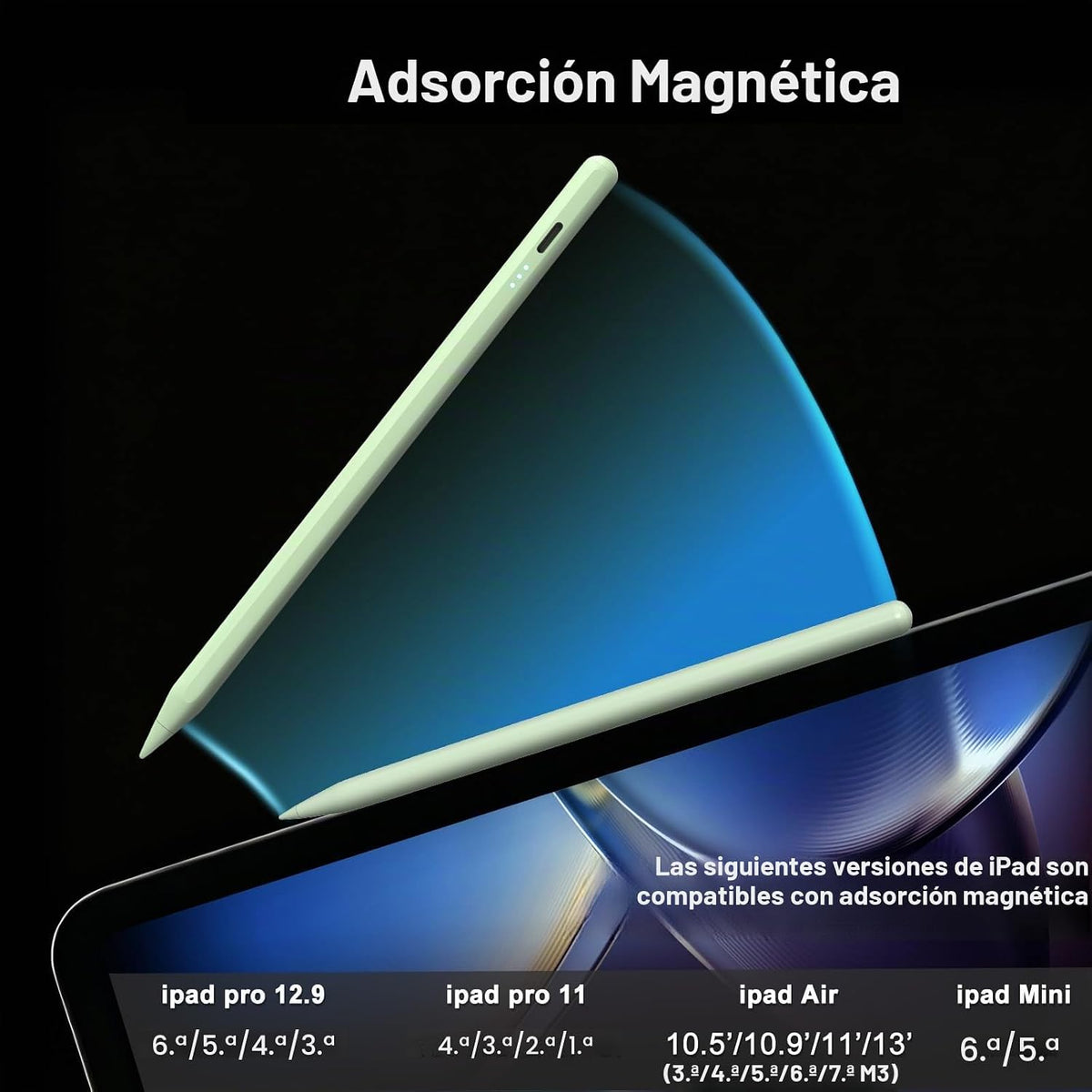 Lápiz óptico para iPad, carga rápida de 13 minutos para Apple iPad...
