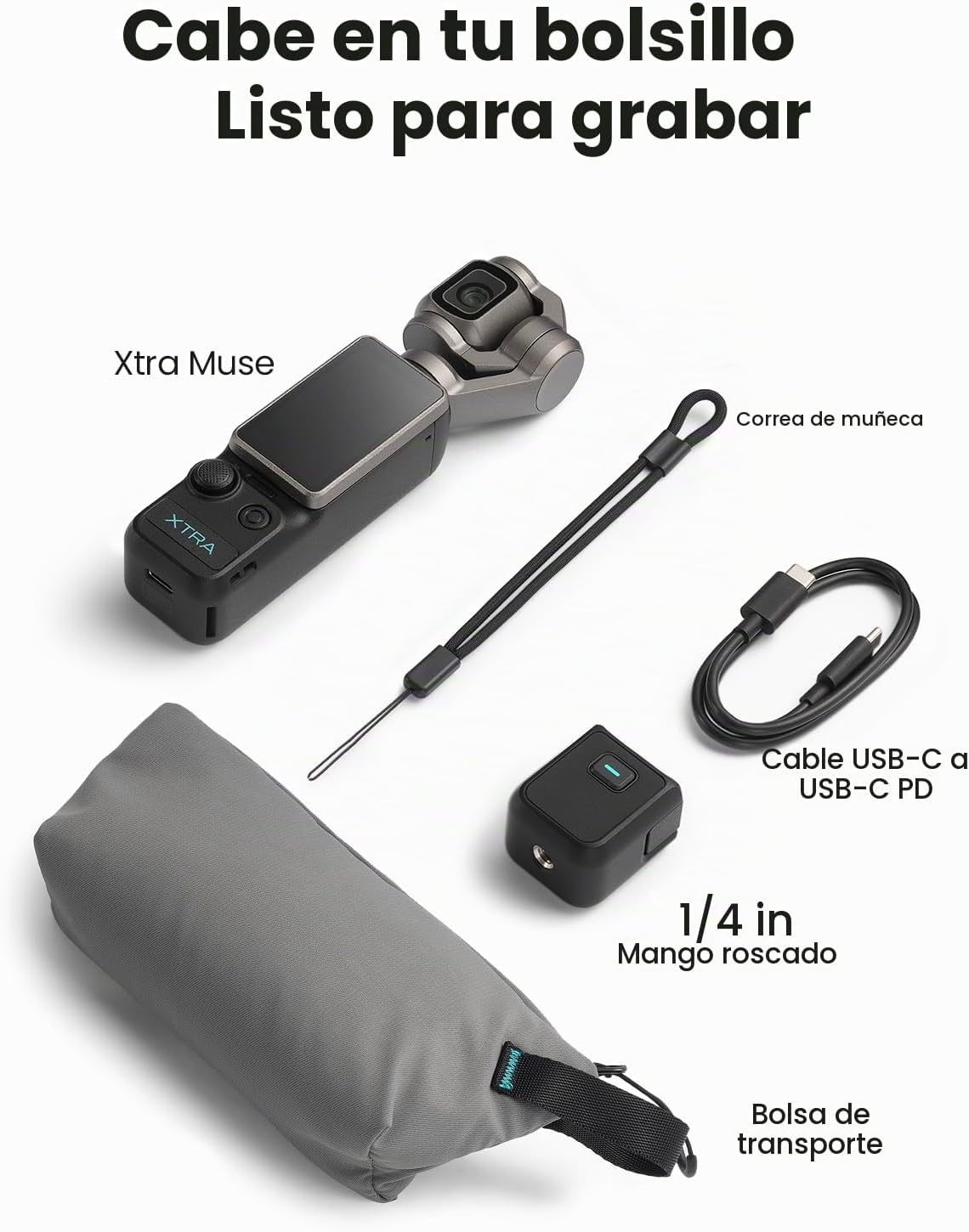 Xtra Muse, cámara de vlogging con CMOS de 1'' y videos 4K\/...