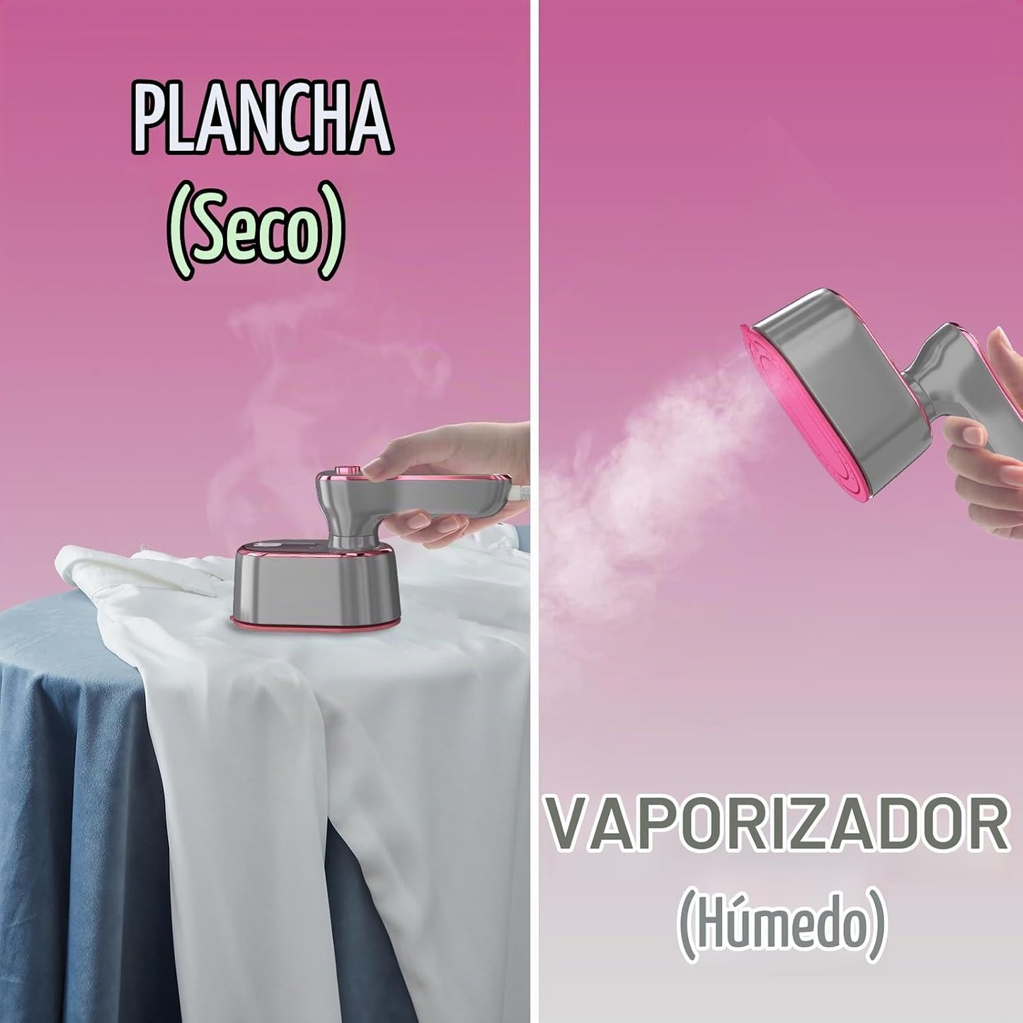 Plancha de vapor de viaje para ropa, mini máquina de planchar portá...